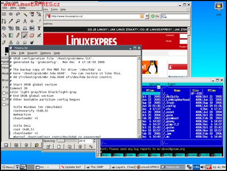 Obrázek:Puppy Linux a jeho window manager JWM