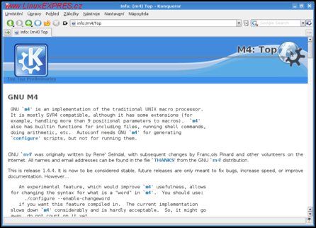 Obrázek: GNU Texinfo stránka makrojazyka m4