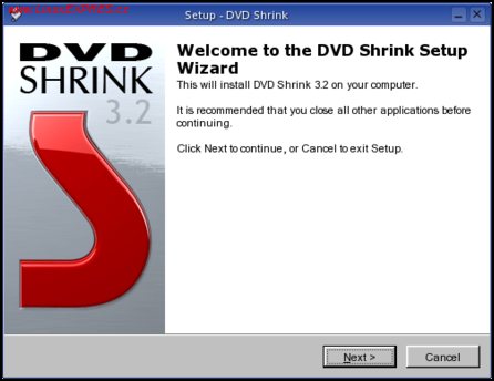 Obrázek: Úvodní obrazovka instalátoru DVD Shrink 3.2.