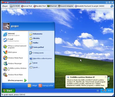 Obrázek: Windows XP ve VMware Playeru
